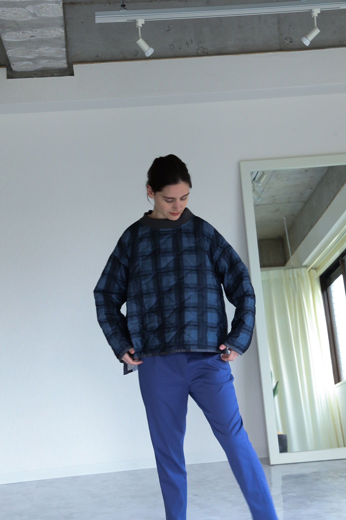 BO204102-blue Hunter-Check Putted Mesh PCS Smock -BLUE/CHECK-【BO204102】Del.Sep.