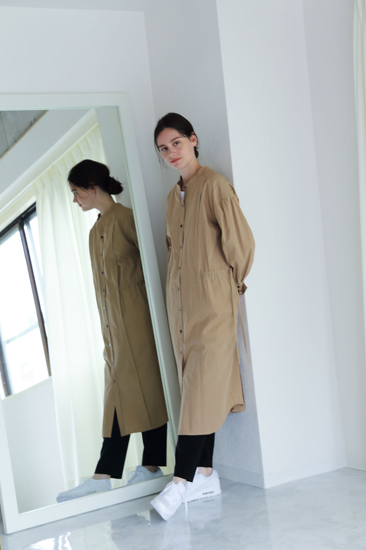 BO204514-beige Salt Shrinkage Dairy/Dinner Transform shirts Dress -BEIGE-【BO204514】