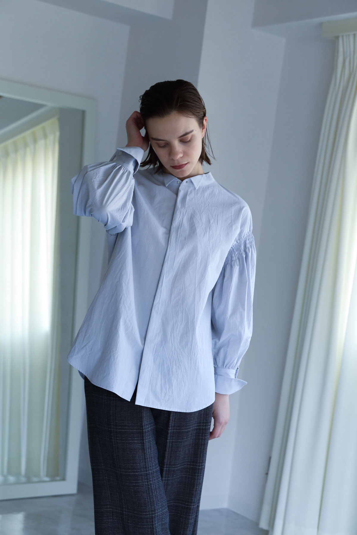 BO204613-lgray Salt Shrinkage Dairy/Dinner Taxido Shirts -L GRAY-【BO204613】
