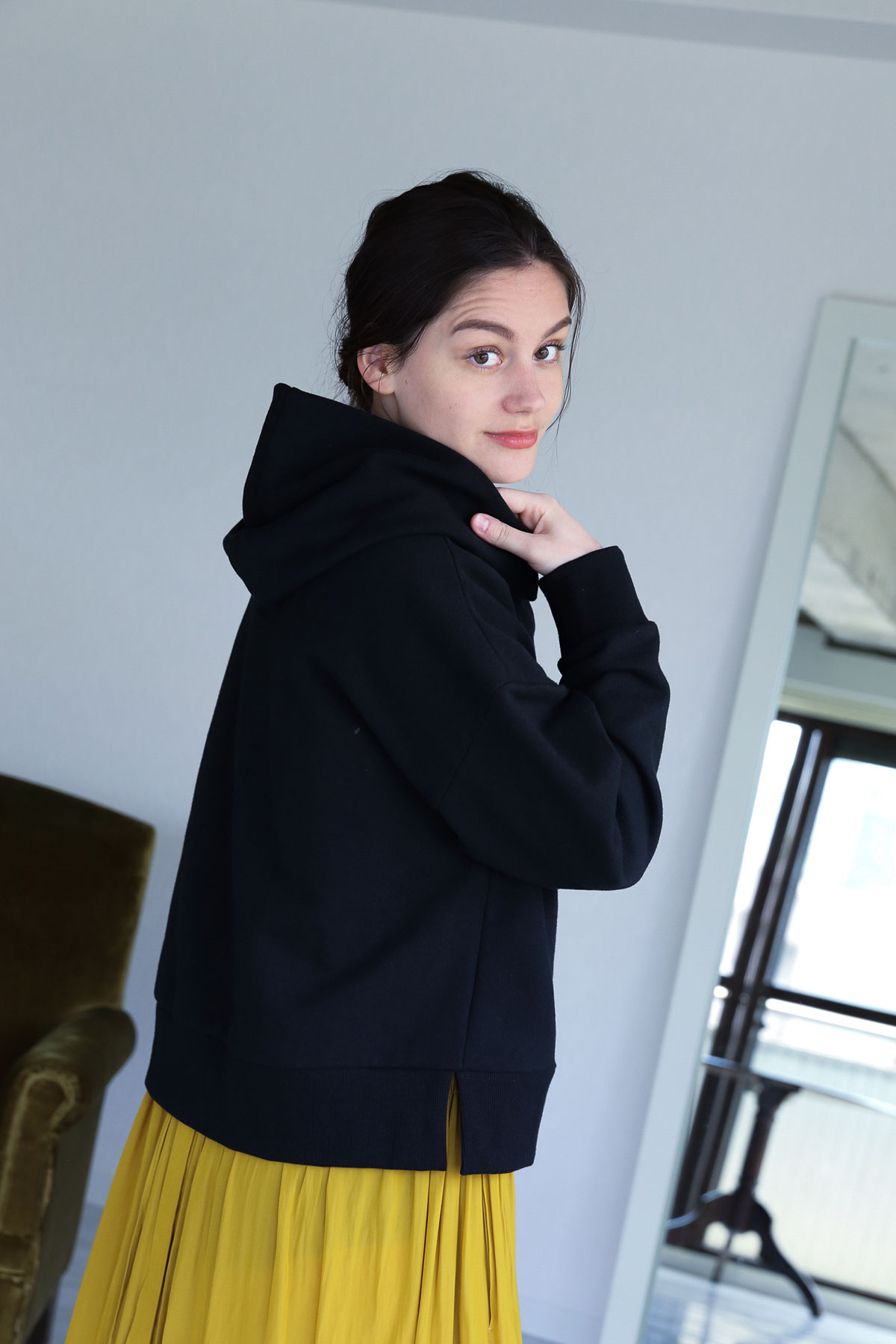 BO204729-black Sweat Draped Motorcycle Jacket -BLACK-【BO204729】