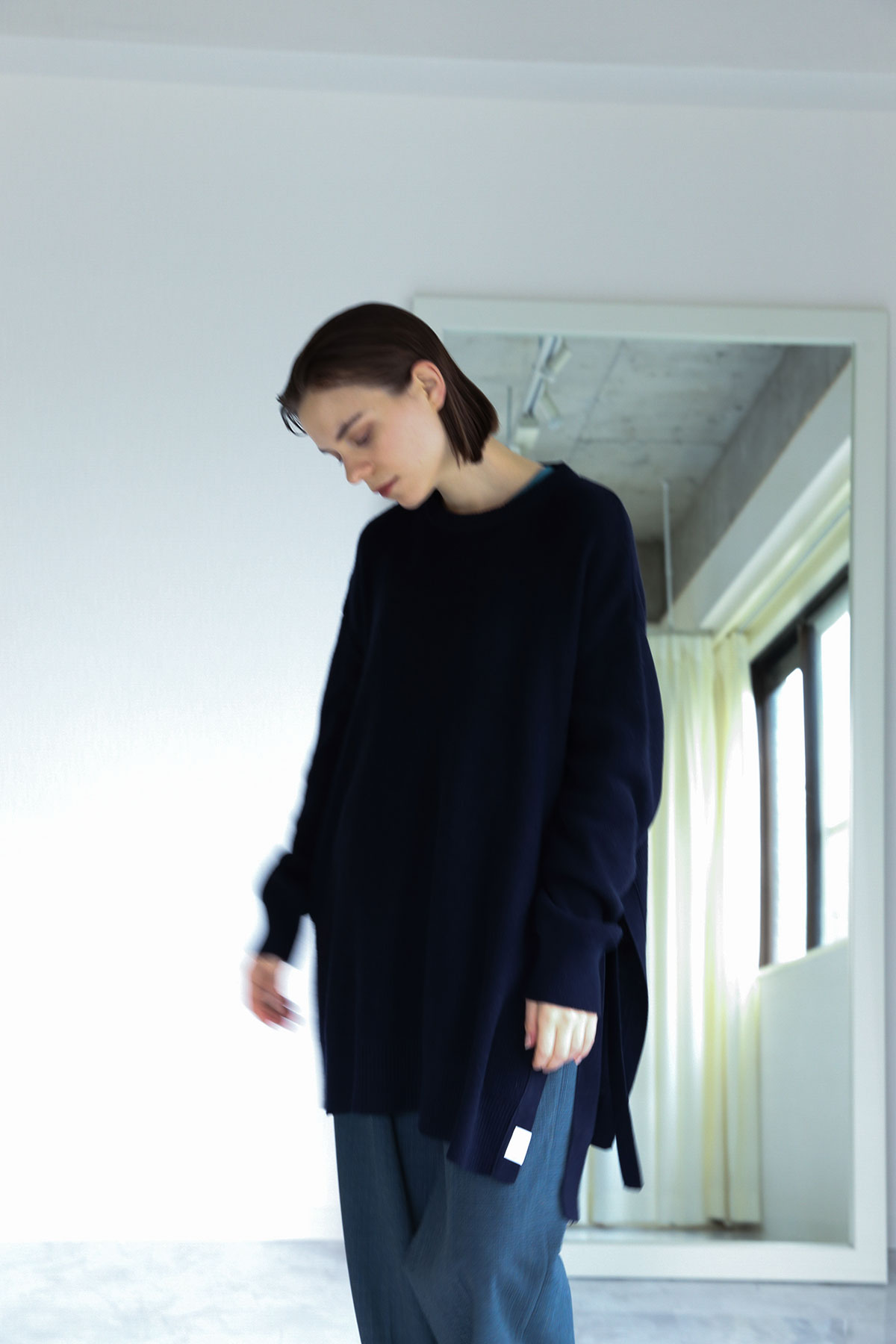 BO204827-navy Astronauts Fiber Poncho Knit Pullover -NAVY-【BO204827】