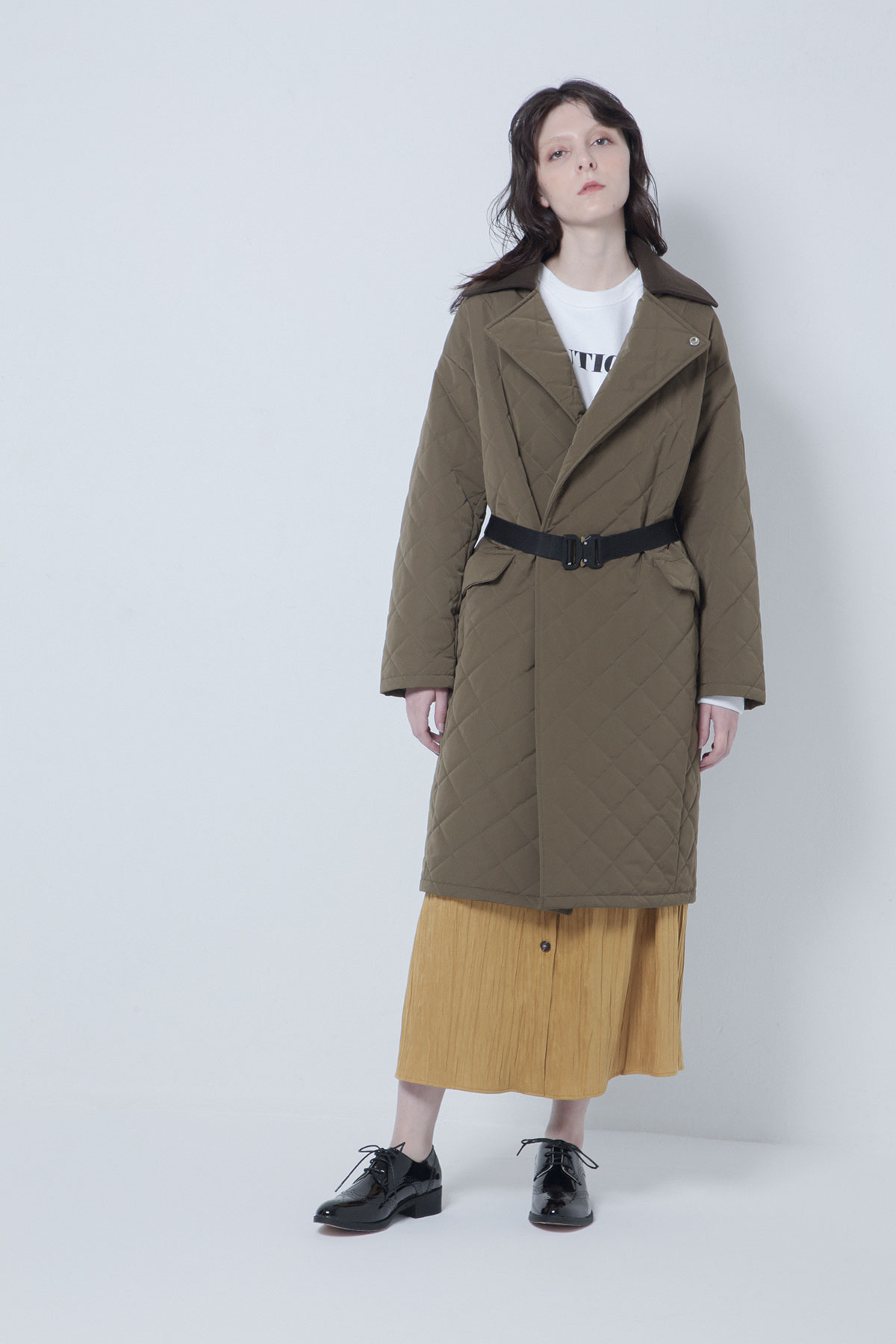 BO205019-khakj Padded Weather Egg-Manuela Coat -KHAKI-【BO205019】Del.Oct.