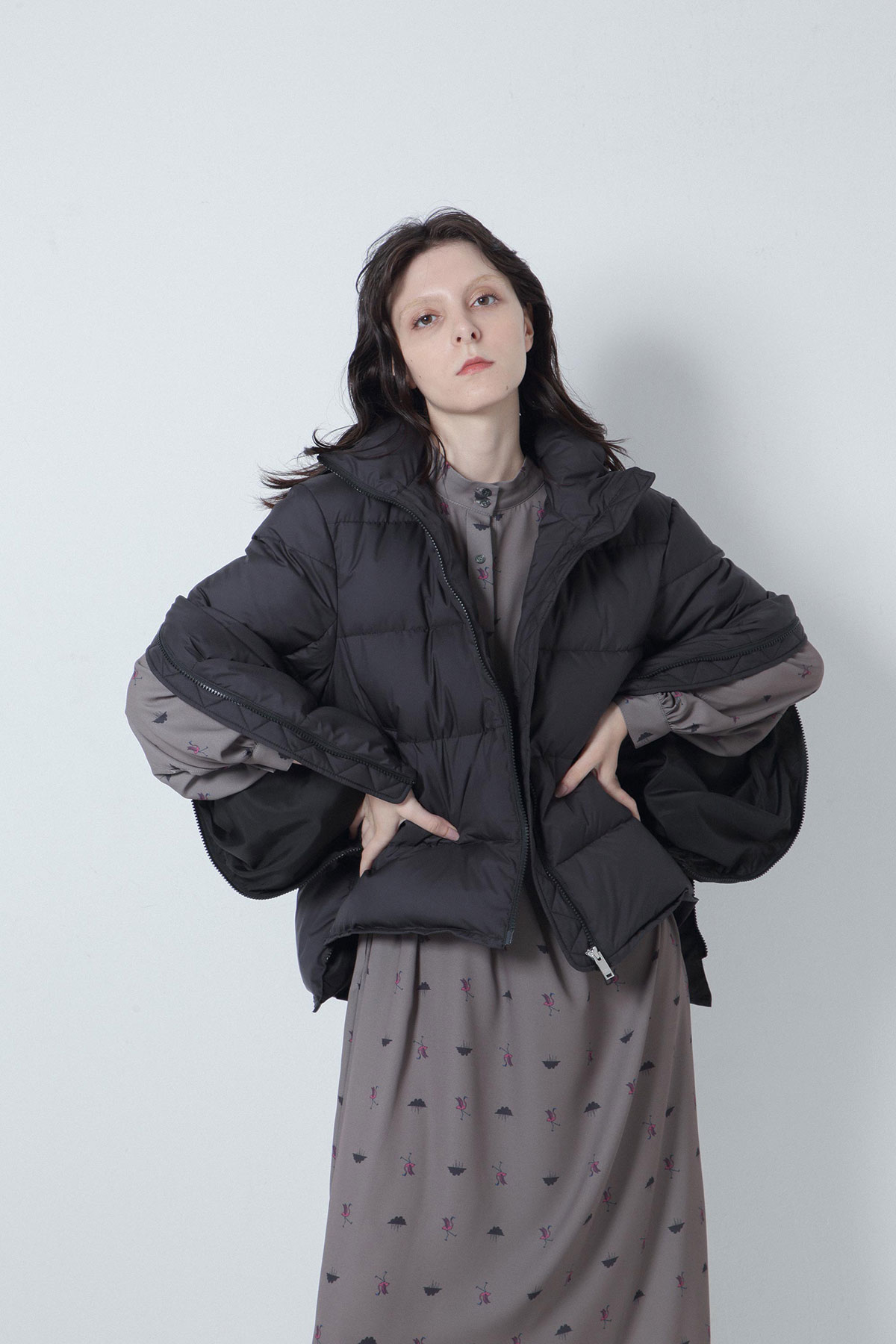 BO205100-BLACK Padded Down Himalayan Technical Puffer Jacket -BLACK-【BO205100】Del. Oct.
