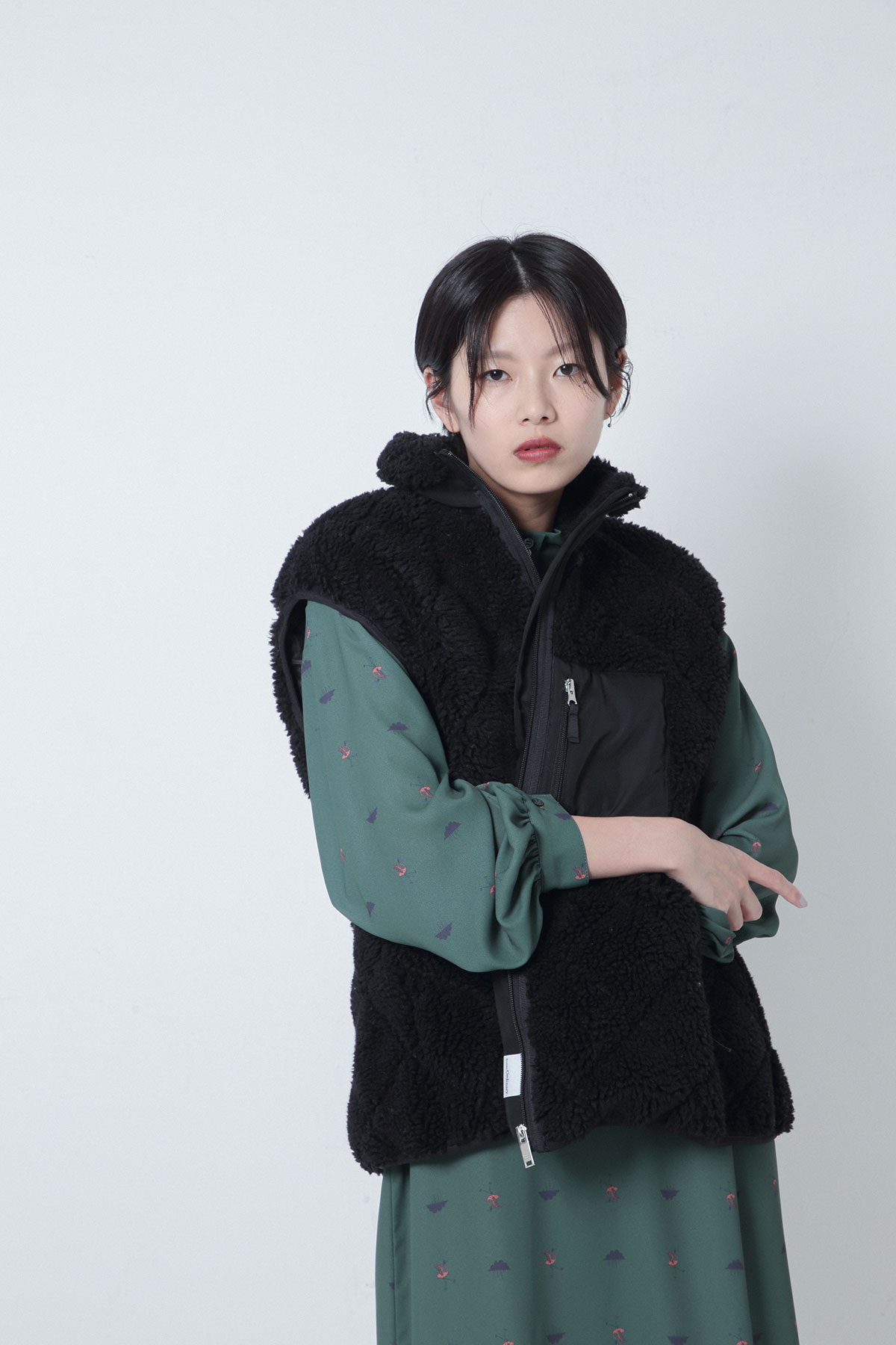 BO205201-black Quilted Boa Classic Retro BO Vest-BLACK-【BO205201】Del. Oct.