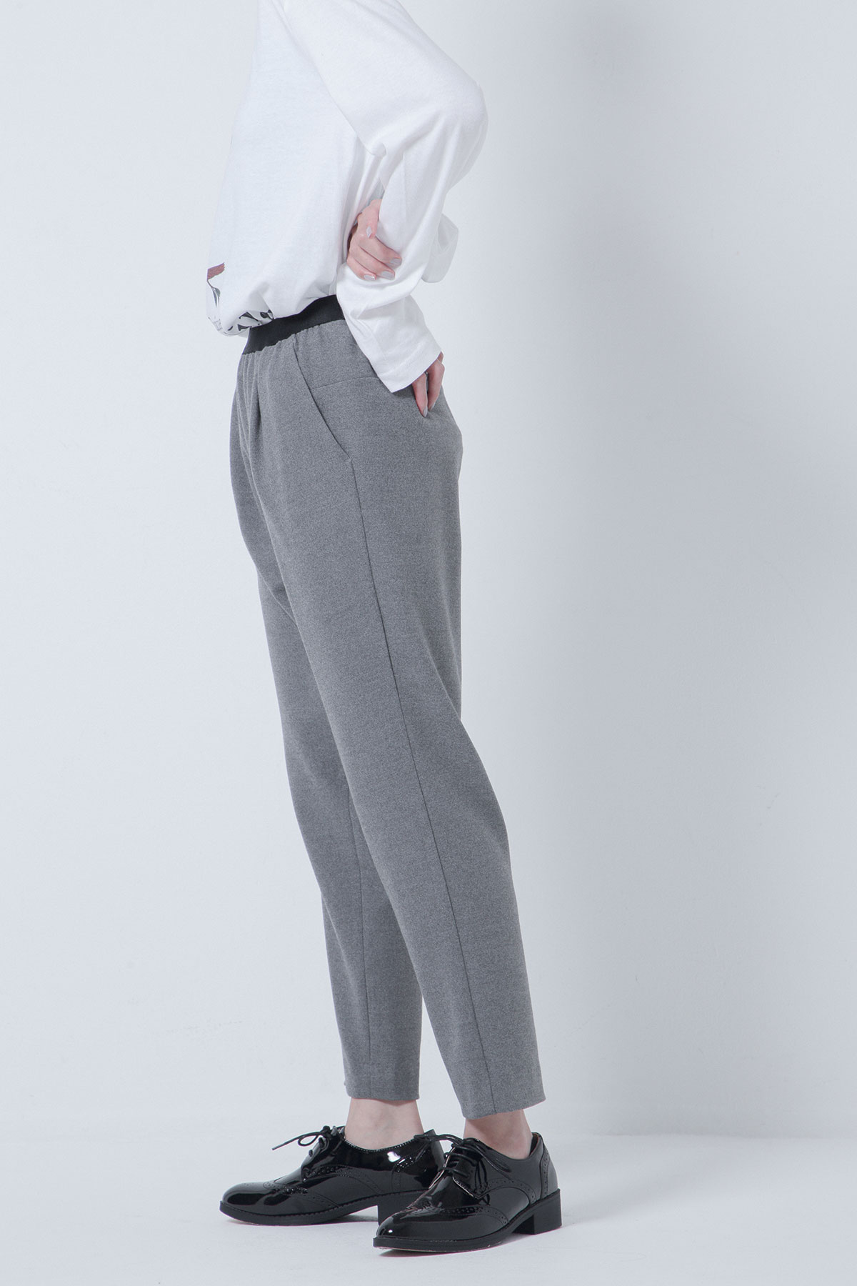 BO205316-gray Thermos Fabiric Confortable Amphora Trousers -GRAY-【BO205316】Del.Oct.