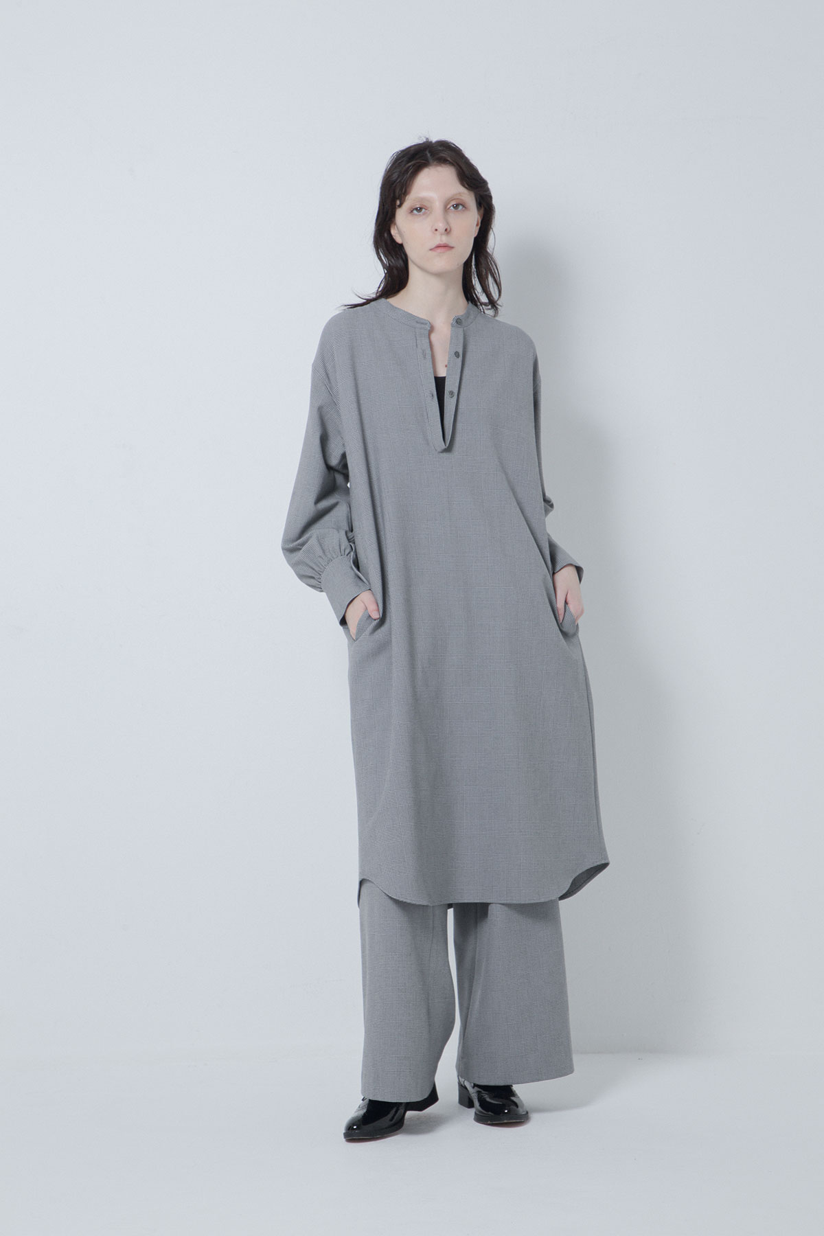 BO205517-gcheck Romeo Warm Check 3DPlacket Functional ShirtsDress -G CHECK-【BO205517】Del.Oct.