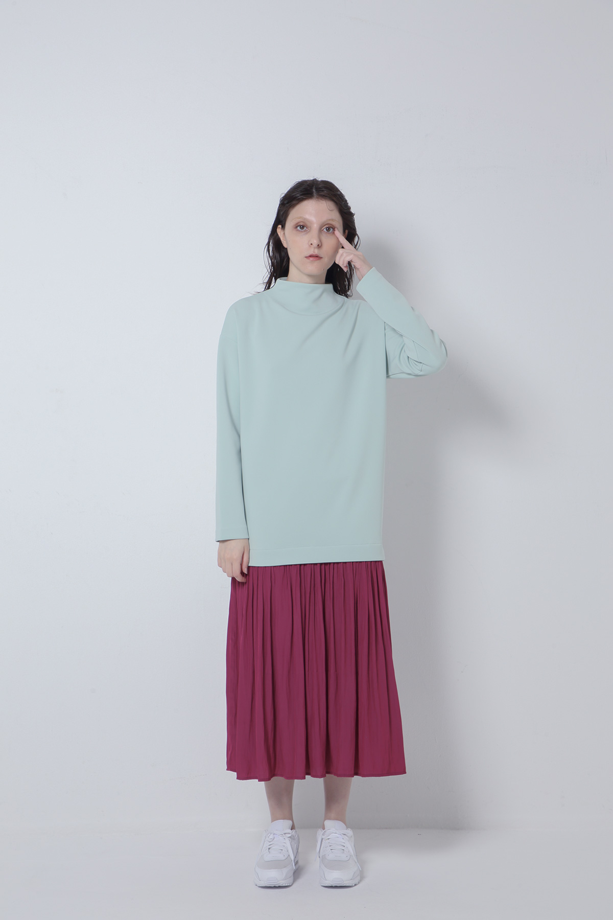 BO205708-lightgreen Aqua Suits Fabric×Ordinary de Chine Connect Dress-LIGHT GREEN-【BO205708】Del. Nov.