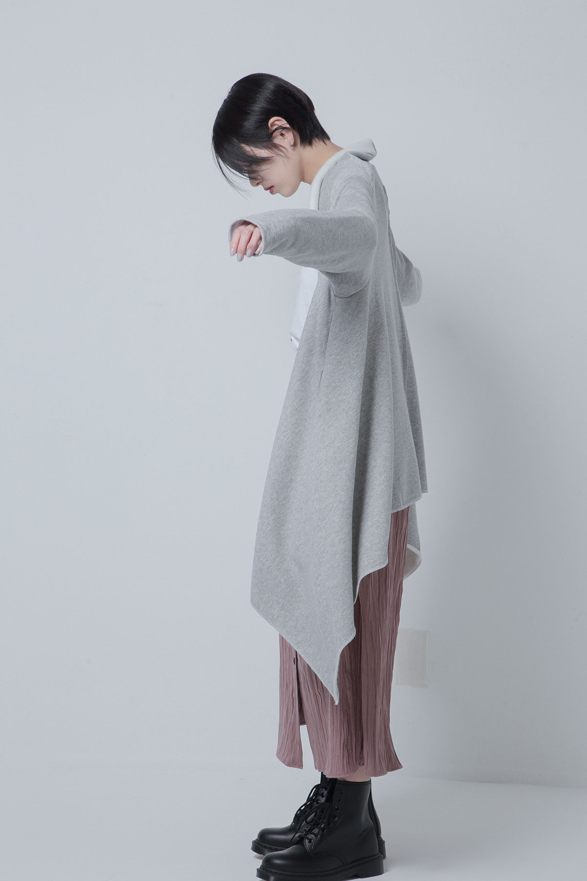 BO205711-gray Furry Liner Sweat Square Gown -GRAY-【BO205711】Del.Oct.
