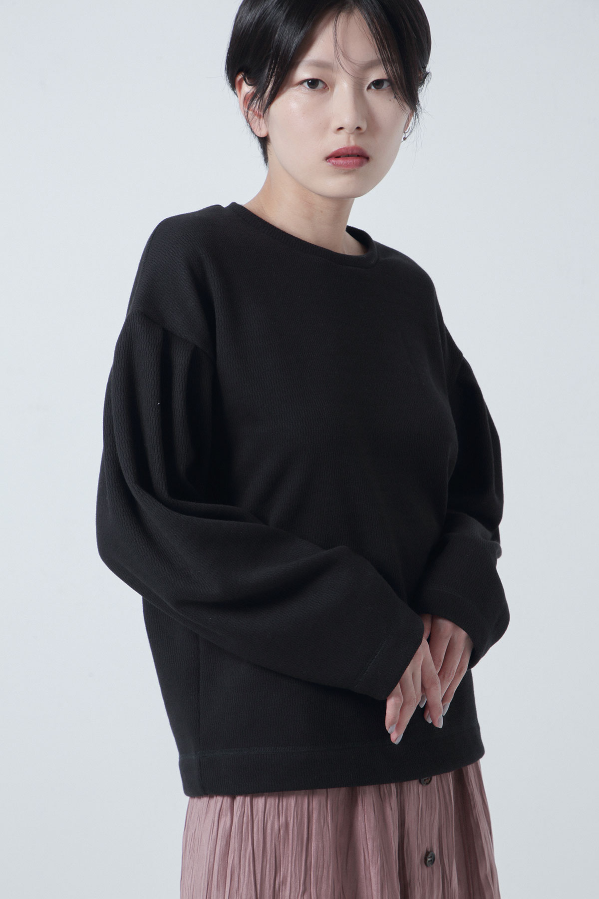 BO205714-black Furry Liner Thermal bouffant sleeve T -BLACK-【BO205714】Del.Oct.