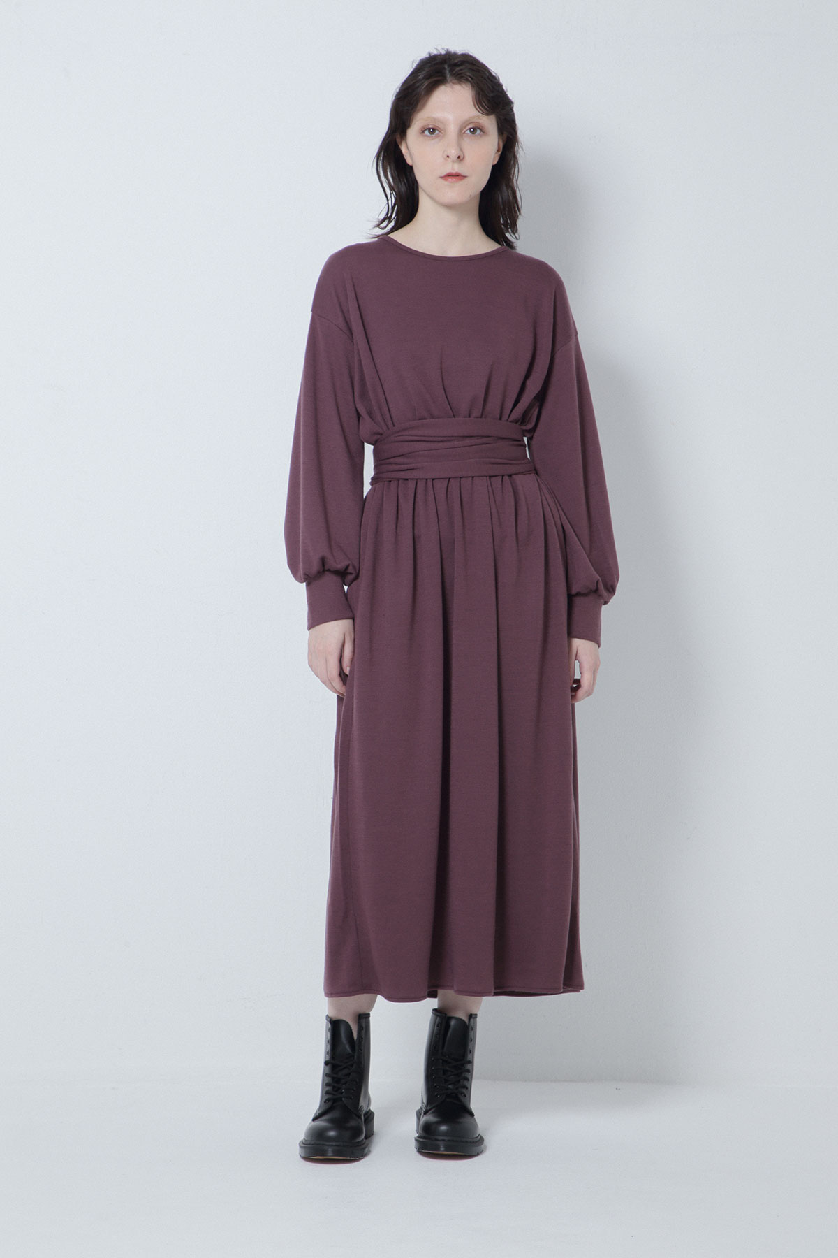 BO205720-purple Thermos Light Ponte Park shirts Dress -PURPLE-【BO205720】Del.Oct.