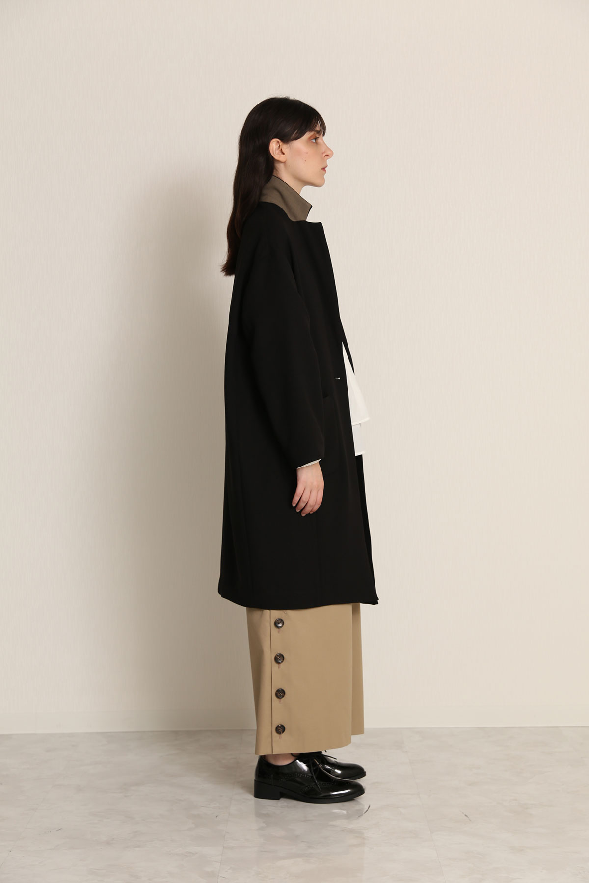 BO21-116C-black Light Amunzen Egg Crombie Coat-BLACK-【BO21-116C】Del.Jan.