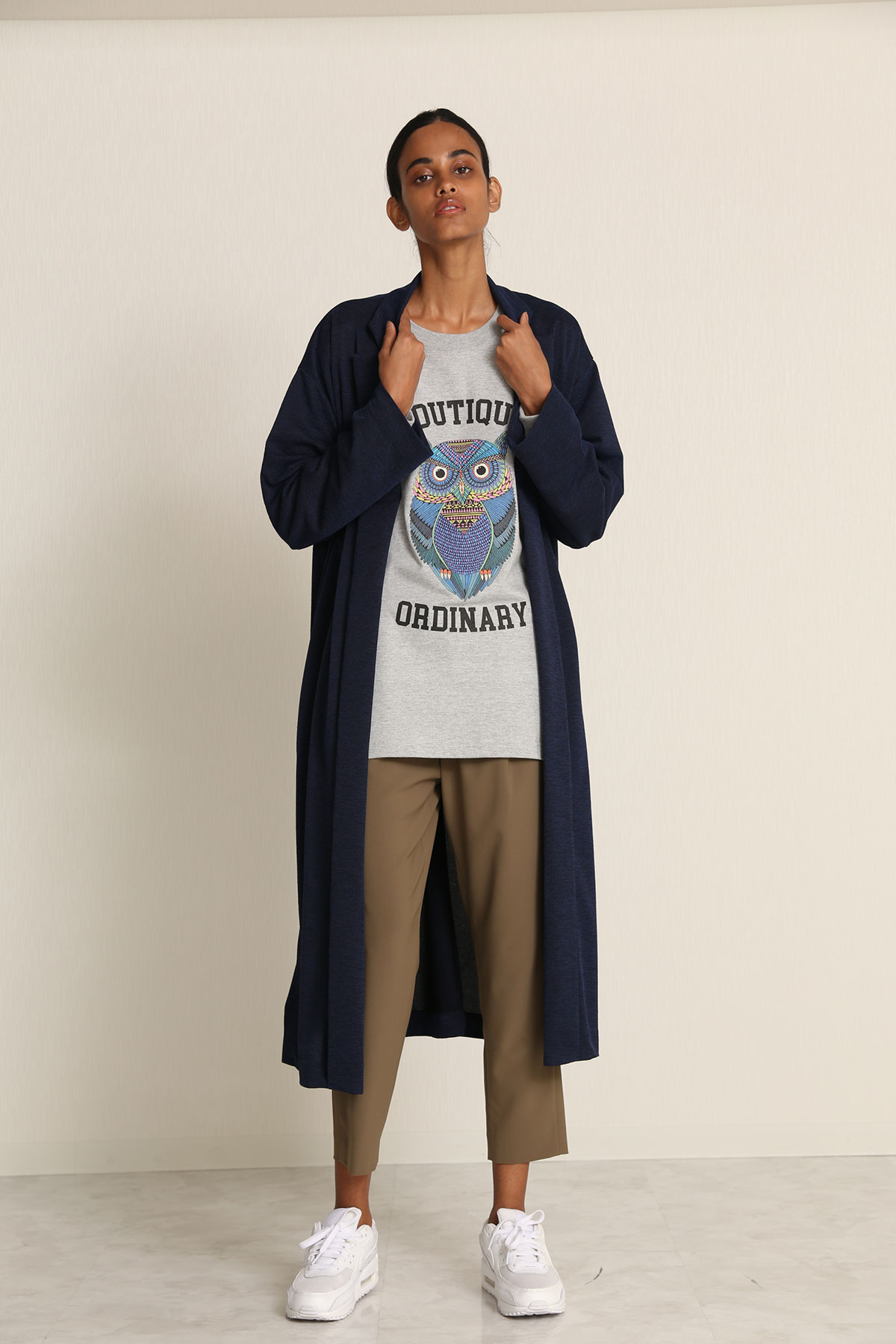 BO21-120C-navy Notched Kimono-collar Surfknit Gown-NAVY-【BO21-120C】Del.Feb.