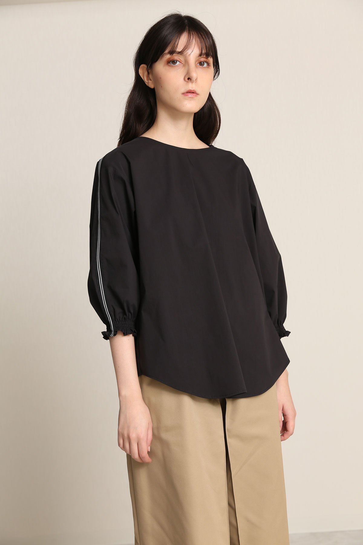 BO21-122B-black Sholder Line Lacrosse Shirts-BLACK-【BO21-122B】