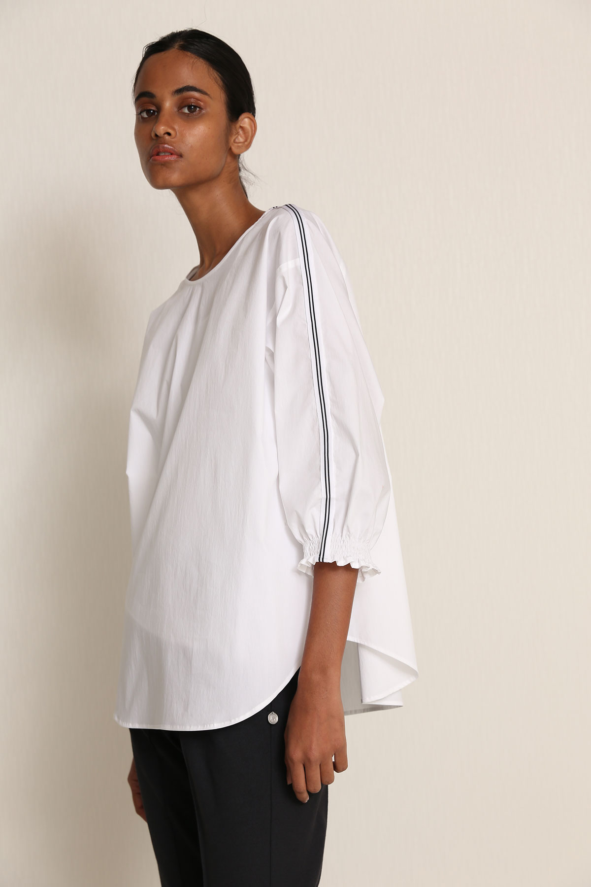 BO21-122B-owhite Sholder Line Lacrosse Shirts-O WHITE-【BO21-122B】