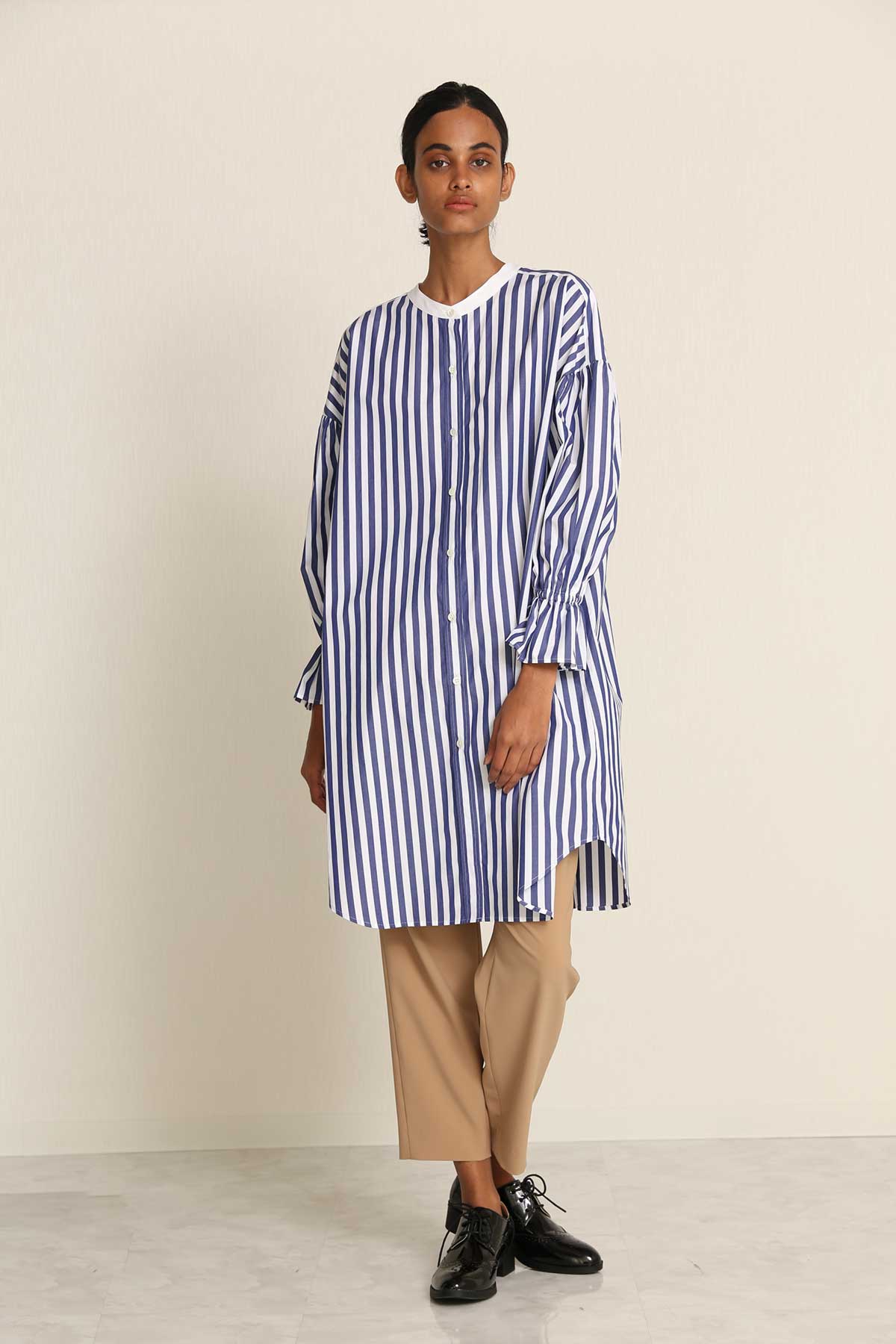 BO21-123D-navystripe Daily/Dinner Transform Tunic Dress-NAVY STRIPE-【BO21-123D】