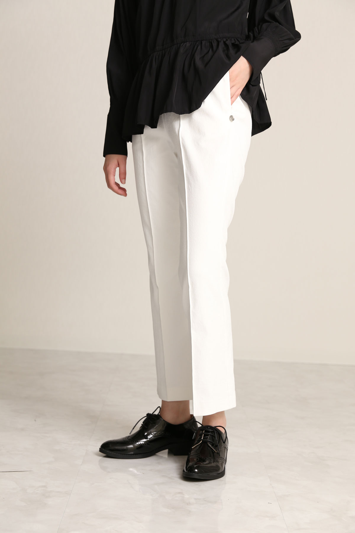 BO21-125P-owhite Oldschool Teacher Pants-O WHITE-【BO21-125P】