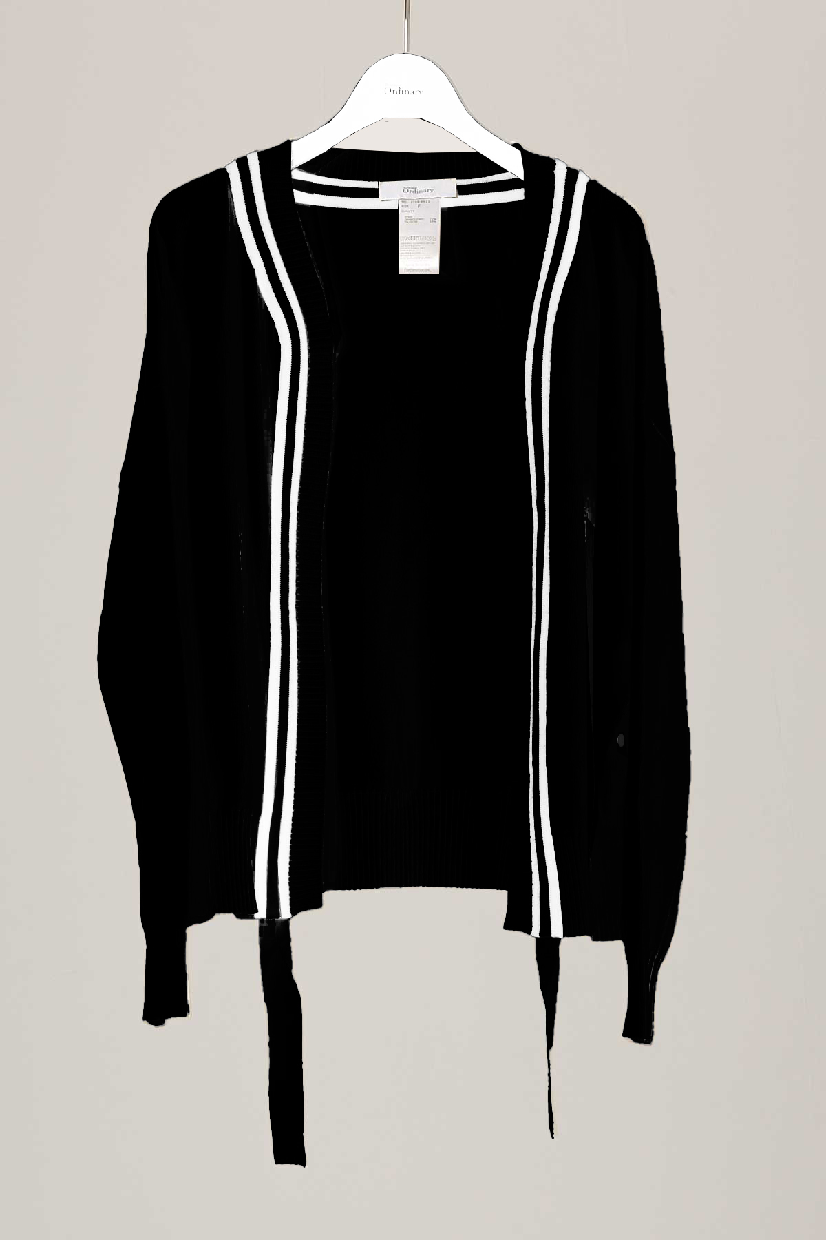 BO21-127C-black Childen Kint Drape Cardigan-BLACK-【BO21-127N】Del.Feb.