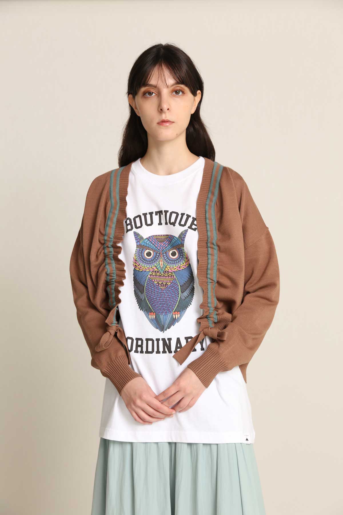 BO21-127N-moca Childen Kint Drape Cardigan-MOCA-【BO21-127N】Del.Feb.