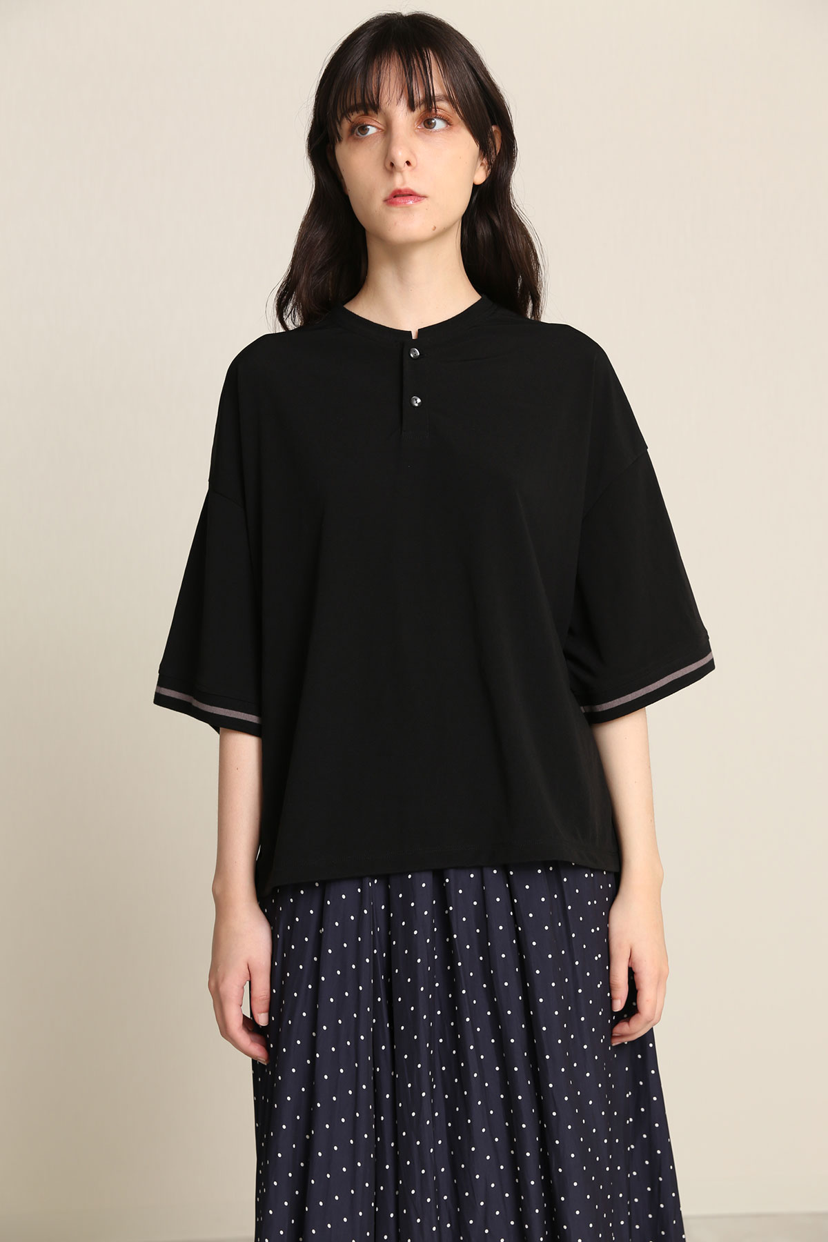 BO21-128T-black Prep Wide Tennis Shirts-BLACK-【BO21-128T】