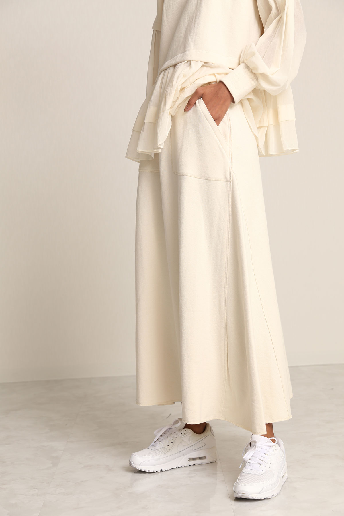 BO21-131T-ivory 1mile Western Cut Skirt-IVORY-【BO21-131T】Del.Jan.