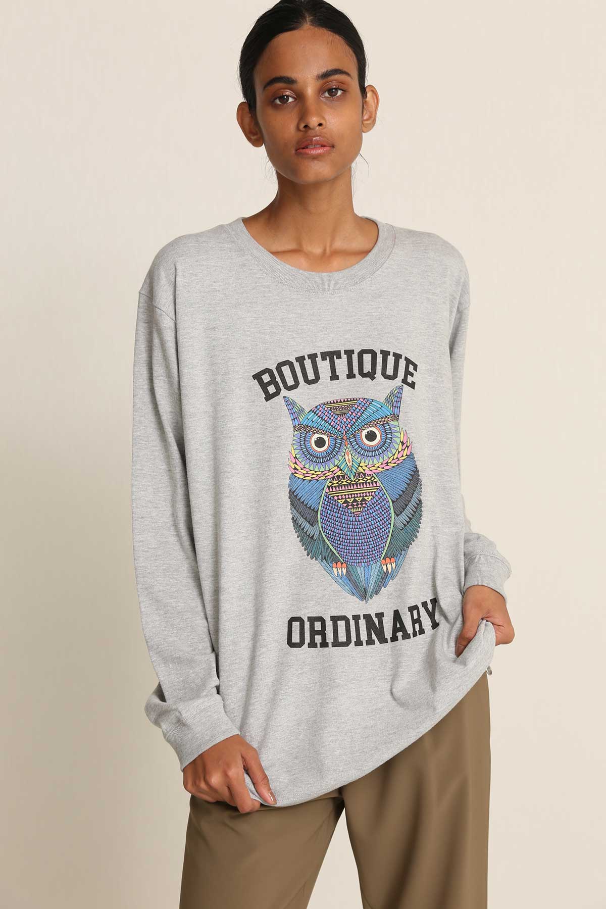 BO21-132T-gray Ordinary Meets Mulga College Long SleeveT-GRAY-【BO21-132T】