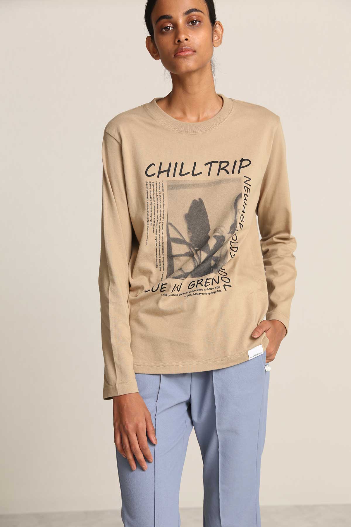 BO21-134T-dbeige Ordinary Photo Long SleeveT-D BEIGE-【BO21-134T】Del.Dec.